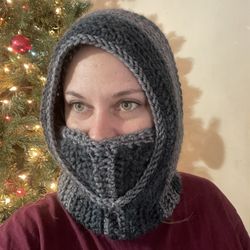 Handmade Wool/yak Fleece Hooded Scarf