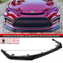 20-25 Toyota Corolla V2 Style Front Bumper Lip 
