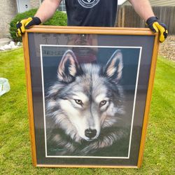 Large Wolf Print, Framed
