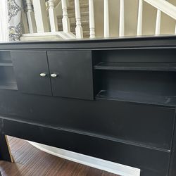 Queen Headboard With Storage Shelves