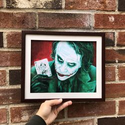 8.5x11” framed print of my Joker painting