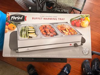 New Parini 3-Pan Stainless Steel Buffet Warming Tray