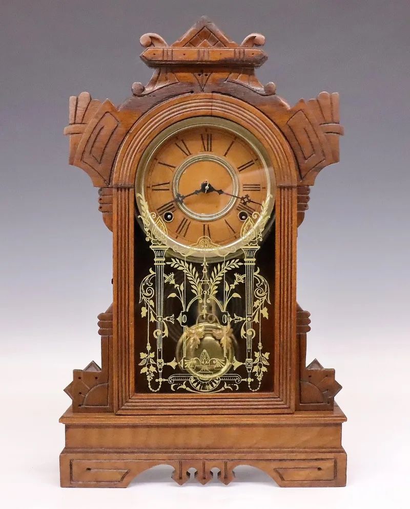 Elegant 19th Century William L. Gilbert Peto Kitchen Shelf Clock: Working Order