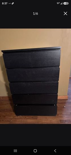 IKEA Malm 6-drawer dresser in black / brown