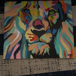 Mochi Lion Abstract Painting- 2017