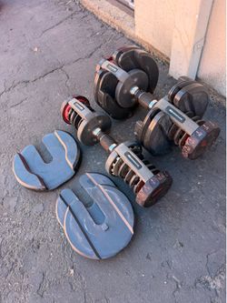 Bowflex SelectTech Adjustable Dumbbell Set with Extra Weight Plates – No Trays