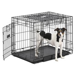 Brand New Ovation Folding Dog Crate | Dog Crate Features Space-Saving Overhead “Garage” Style Door & Comes Fully Equipped W/ Replacement Tray, Divider