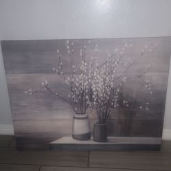 Modern Farmhouse Wall Decor Art, Farmhouse Floral Wall Art, Rustic Farmhouse Canvas Wall Art for Living Room Bedroom, Dogwood in a Vase Vintage Canvas