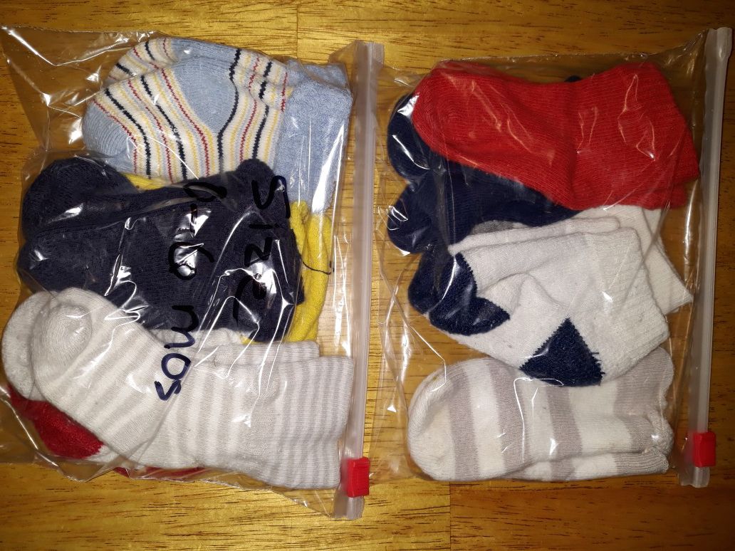 10 pairs Infant baby boy socks 0-6 mos months