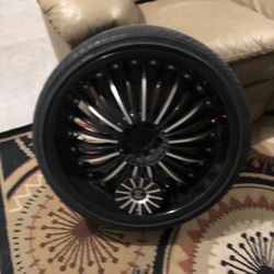 4 X 22” Black Wheels with Tires