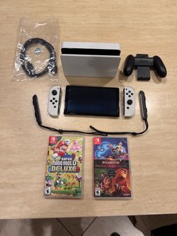 Nimtendo Switch OLED 64GB White Console +2 Games