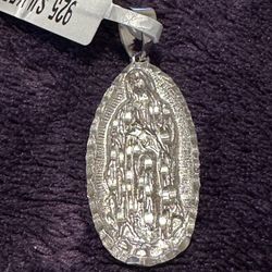 Brand New, Never Worn HEAVY‼️ Solid 925 Silver Mother Mary Pendant 