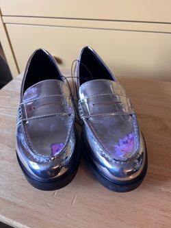 Silver Slip On Shoes