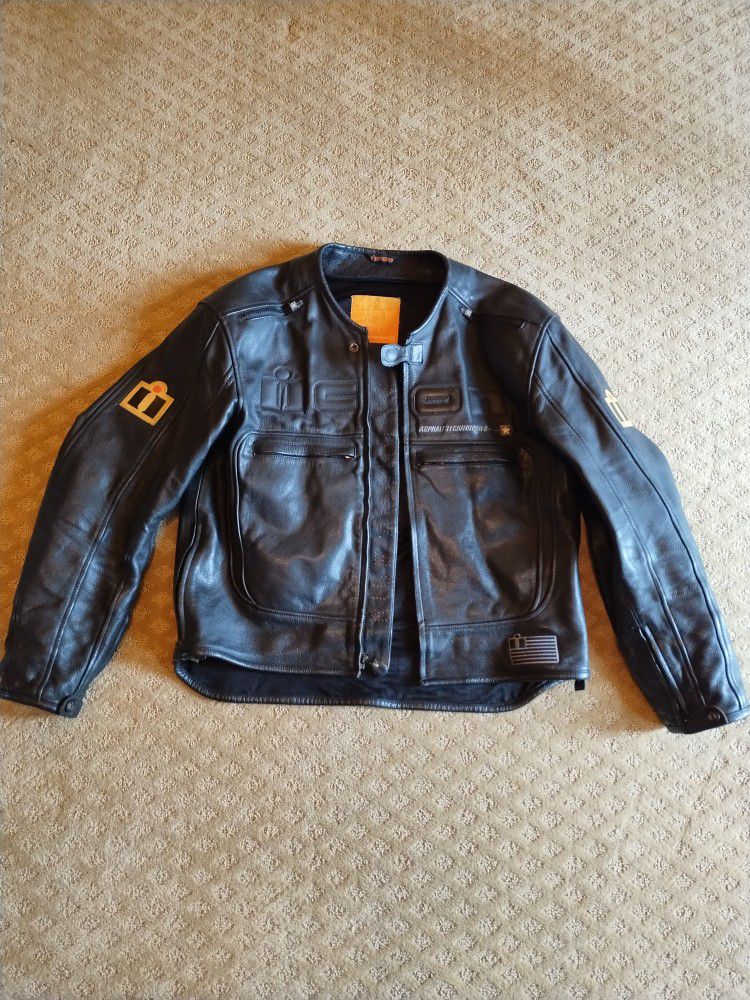 Icon Motorhead Black Leather Motorcycle Jacket
