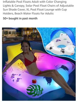 Floating Pool Air Sofa with Colorful Lights