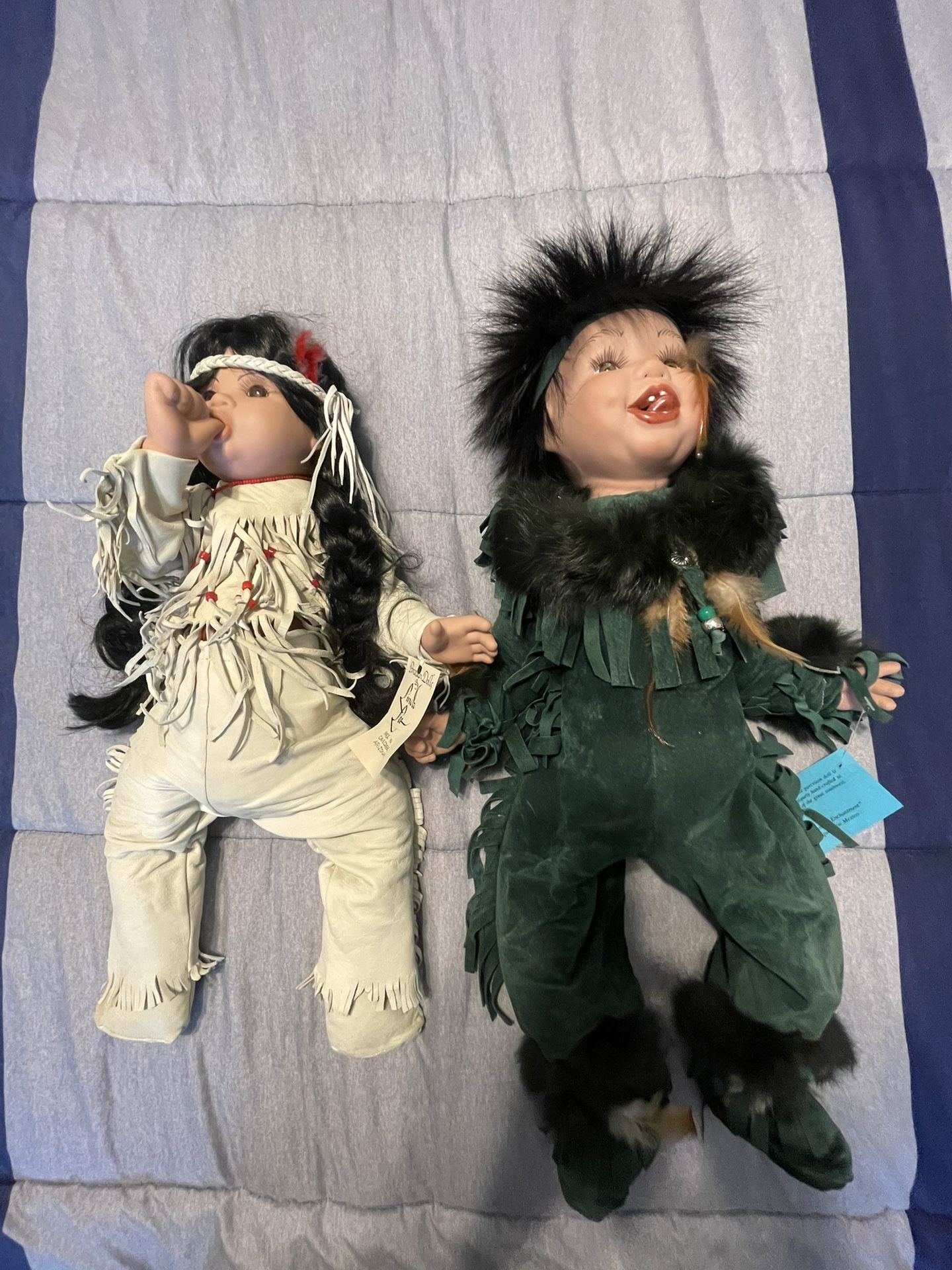 Porcelain Native American Dolls