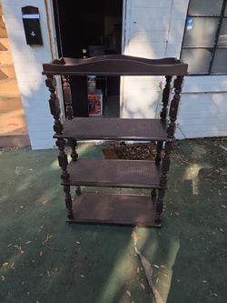 Dark Wood 4-Tier Shelving Unit