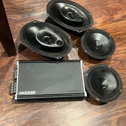 Kicker CXA 360.4  6x9 And 6.1/2 audison Speakers Working Excellent Sound Quality 