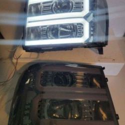 07-13 Gmc Sierra LED Projector Headlights Luces Calaveras Micas Faros Focos Faroles