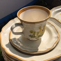 Vintage set of 10 stoneware dishes