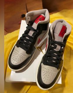 Air Jordan 1 Mid Black/Gym Red-College Grey Women’s Size 8