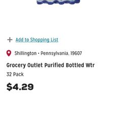32 Pack Grocery Outlet Purified Bottled Water 