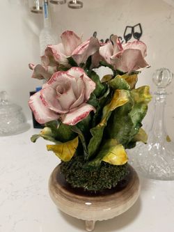 Porcelain Rose Bouquet Figurine