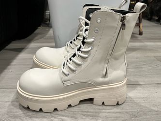 Off white combat boot shoes brand new NO BOX with blue laces