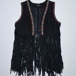 Women's Lamarque Leather Fringe Vest
