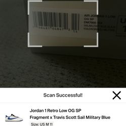 Air Jordan X Fragment X Travis Scott Retro 1