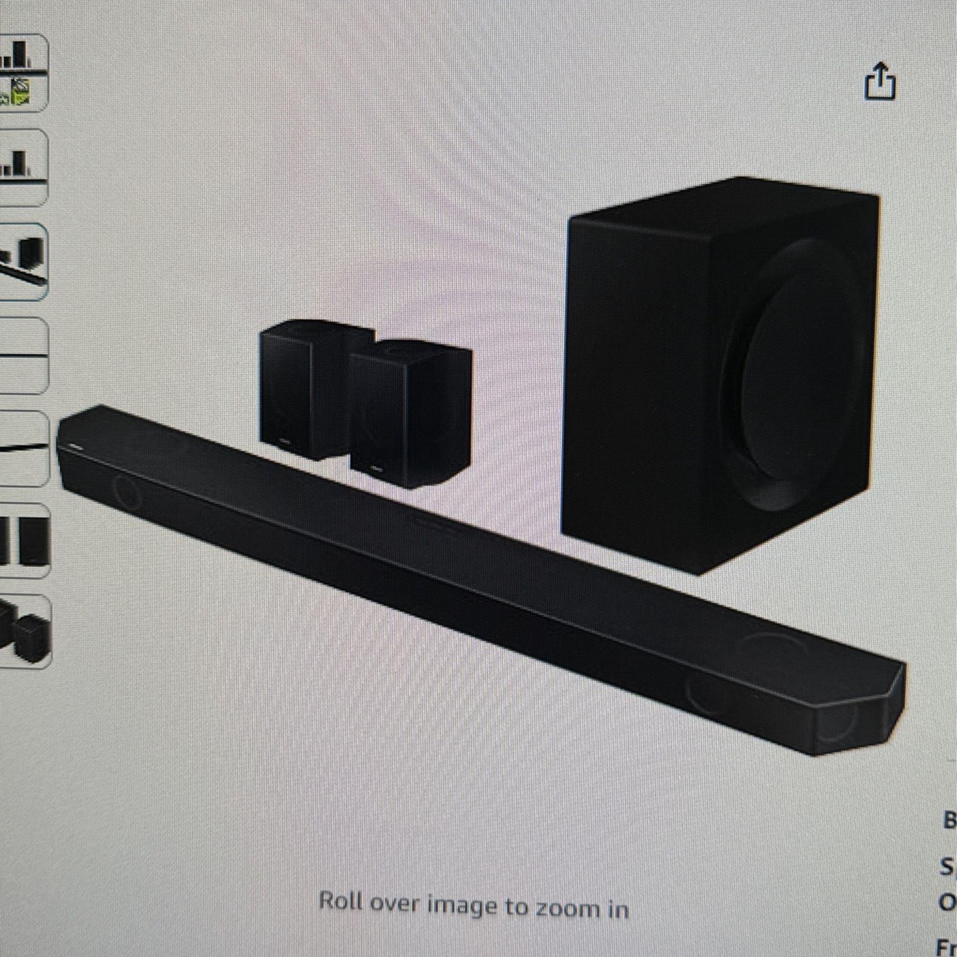 SAMSUNG Q-series 11.1.4 ch. Wireless Dolby ATMOS Soundbar + Rear Speakers with Q-Symphony HW-Q990 - 25% Off New Box Unopened