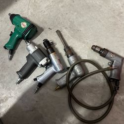 Lot 5 Pneumatic Mechanic Air Tools Hammer Impact Wrench Drill 