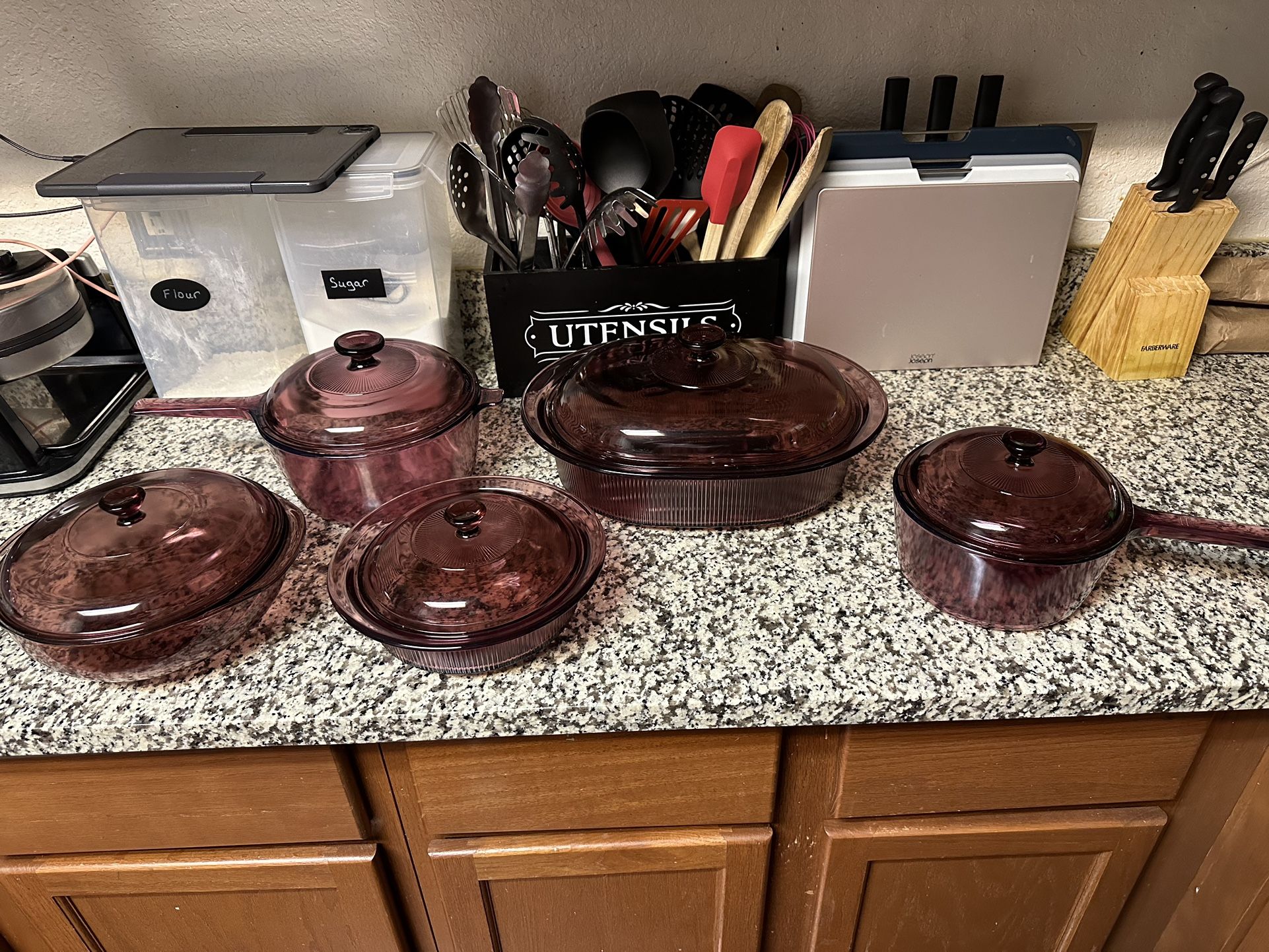 Vintage Corning Visions Visionware Pink Pyrex Pots & Pans