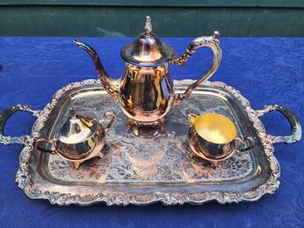Oneida silverplate platter/tea set (priced individually)