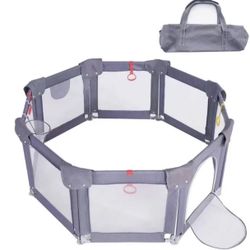 Foldable baby playpen for baby and pets (bottom pad /ocean ball not included)