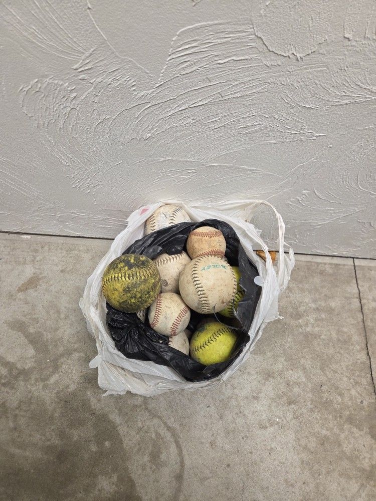 Bag Of Baseballs And Softballs