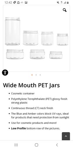 Wide Mouth Jar Plastic 8 Oz Empty Bottle OR BEST OFFER