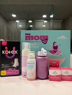 Postpartum Care Bundle – Frida Mom, Kotex, Earth Mama