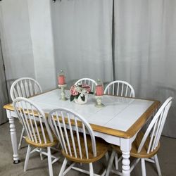 Dining Table With 6 Windsor Dining Chairs
