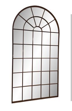 RH Palladian Leaner Rustic Iron Glass Mirror 108"