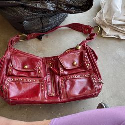 Red Leather Kathy Van Zeeland purse
