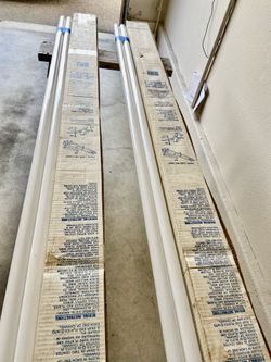 8 foot fluorescent fixtures and glass tubes
