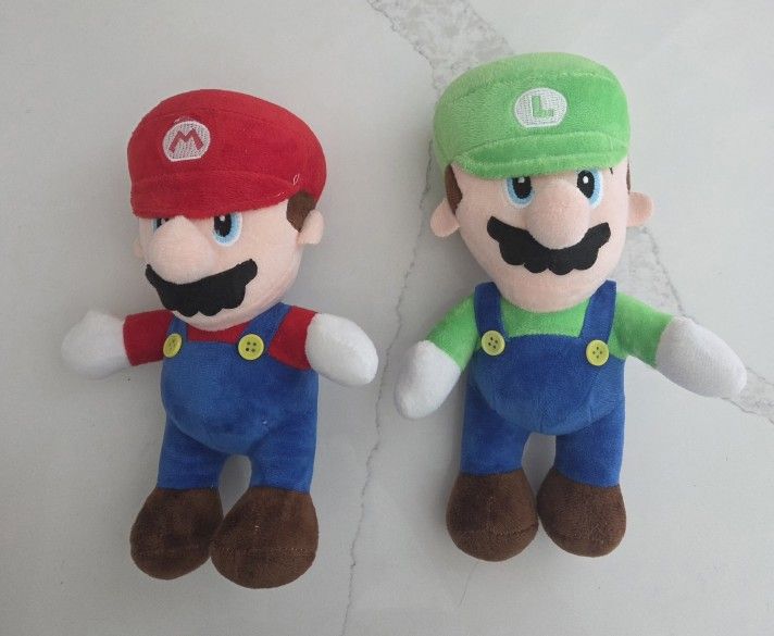 Super Mario & Luigi Stuffed Dolls 10" Plush Set