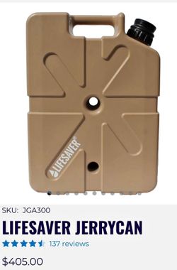 LifeSaver 5 Gallon Jerrycan 20,000UF Portable Water Purifier - Tan