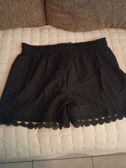 Black shorts lace trimming  brand new