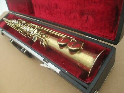 BUESCHER GOLD PLATED Bb SOPRANO SAXOPHONE CIRCA 1923 SRL# 145073 NEEDS REPAD 

