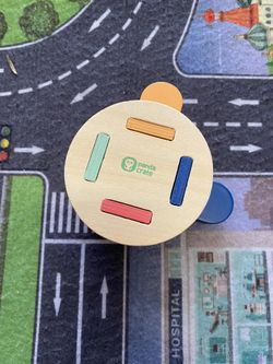 Kiwico Panda Crate Wooden Color Roller Push Pull Toy @used@