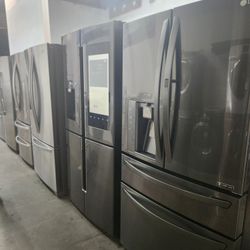 REFRIGERATOR LG BLACK STAINLESS STEEL WITH SHOSE CASE 