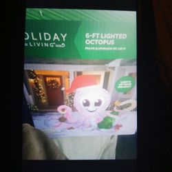 6ft Tall Lighted Octopus Holiday   Decoration 