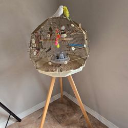 Geosphere w/ cover and stand, budgie supplies